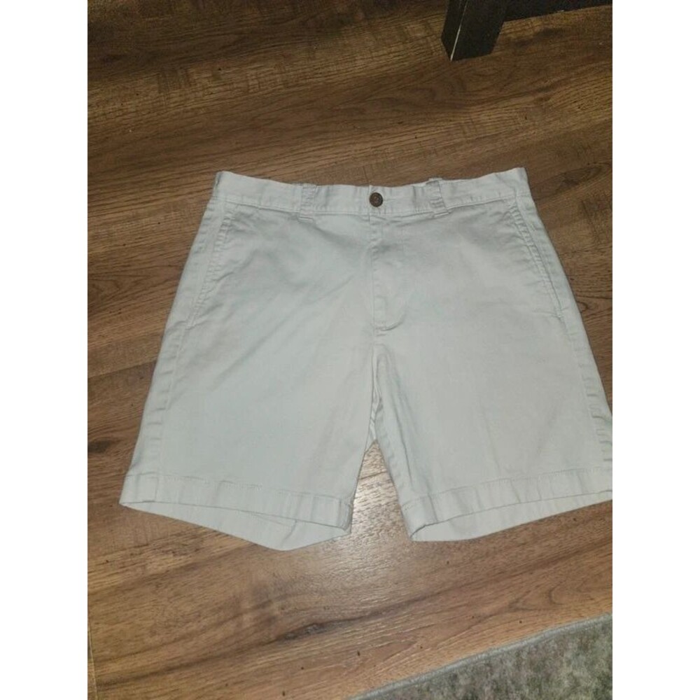 J.Crew Men's 7" Stretch Chino Shorts Beige Khaki Size 30 Flat Front Classic